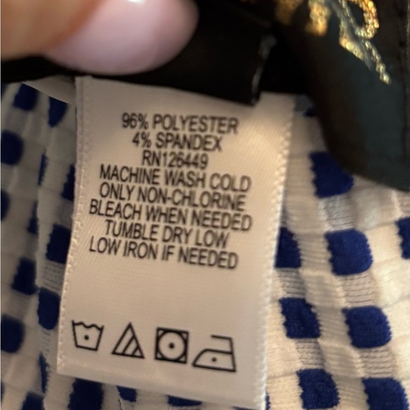 Marc Bouwer Gingham Flutter Sleeve V Neck A Line Blouse/Pant Set Sz M Top/S Pant - Picture 10 of 10